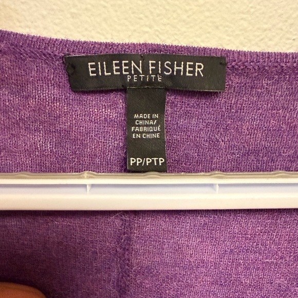 Eileen Fisher African Violet Purple Tencel Alpaca Wool Sweater Womens Size 2P-4P - Picture 8 of 9